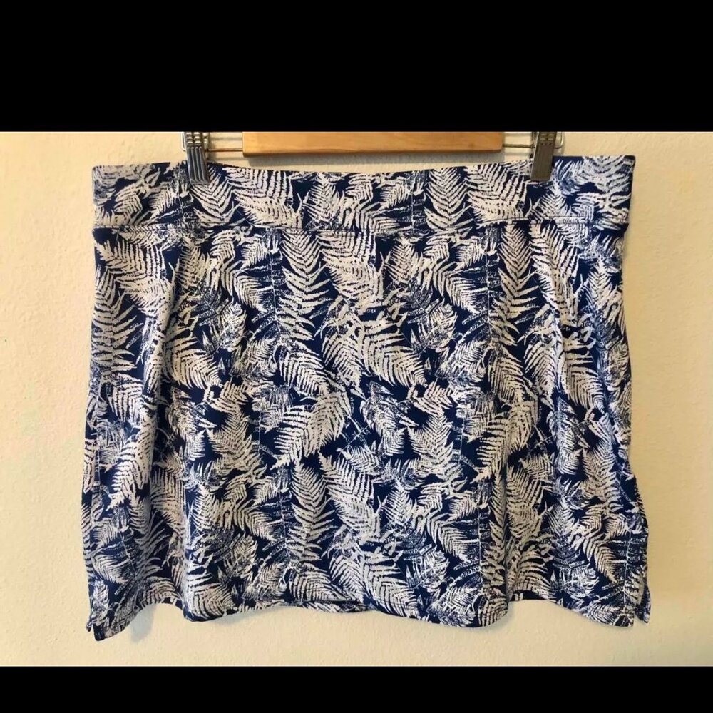 Tranquility blue white palm leaves tropical knit skort skirt XXL Outdoors Tennis